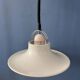 Vintage Dijkstra pendant lamp white & chrome - mid century modern light fixture