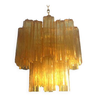 Lustre en verre de murano ambre « tronchi » d50