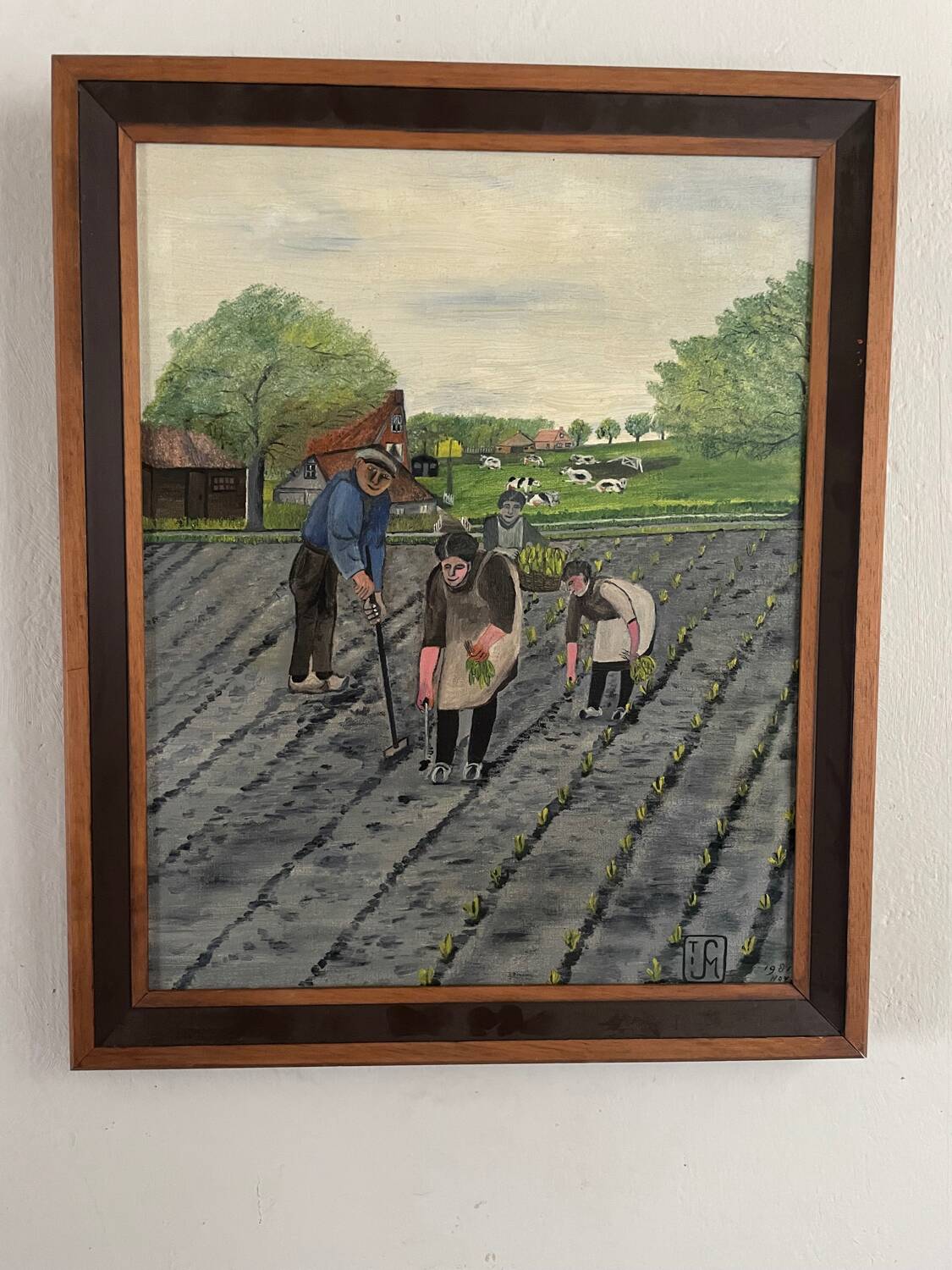 Huile sur toile naïve, milieu XXème