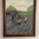 Huile sur toile naïve, milieu XXème