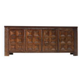 Spanish brutalist sideboard room divider solid walnut wood 1960s