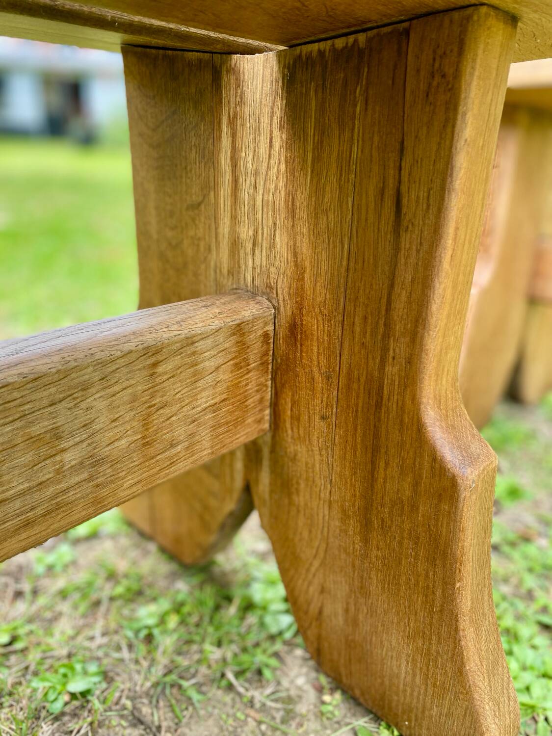 Pair of handcrafted solid elm benches
