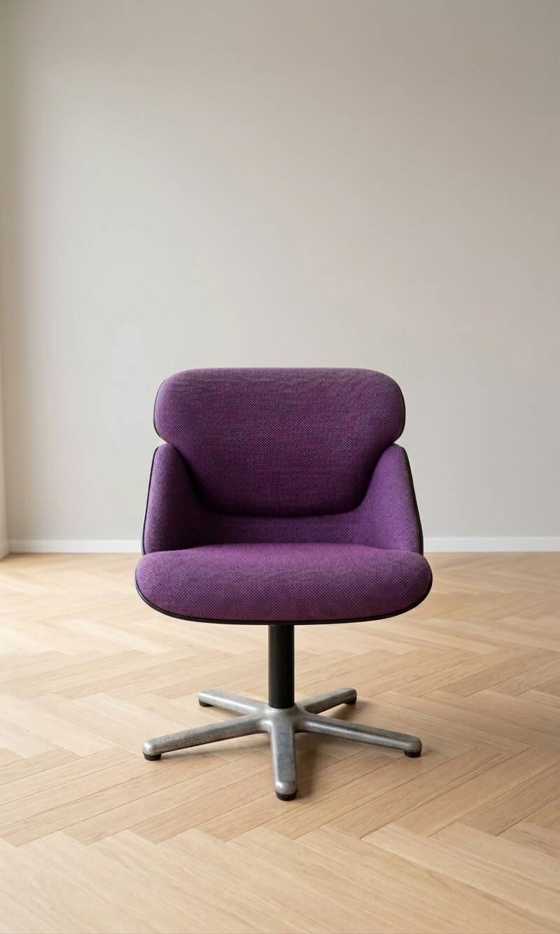 Purple Space Age swivel office chair from the 70s.