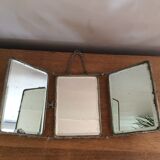 Old triptych barber mirror