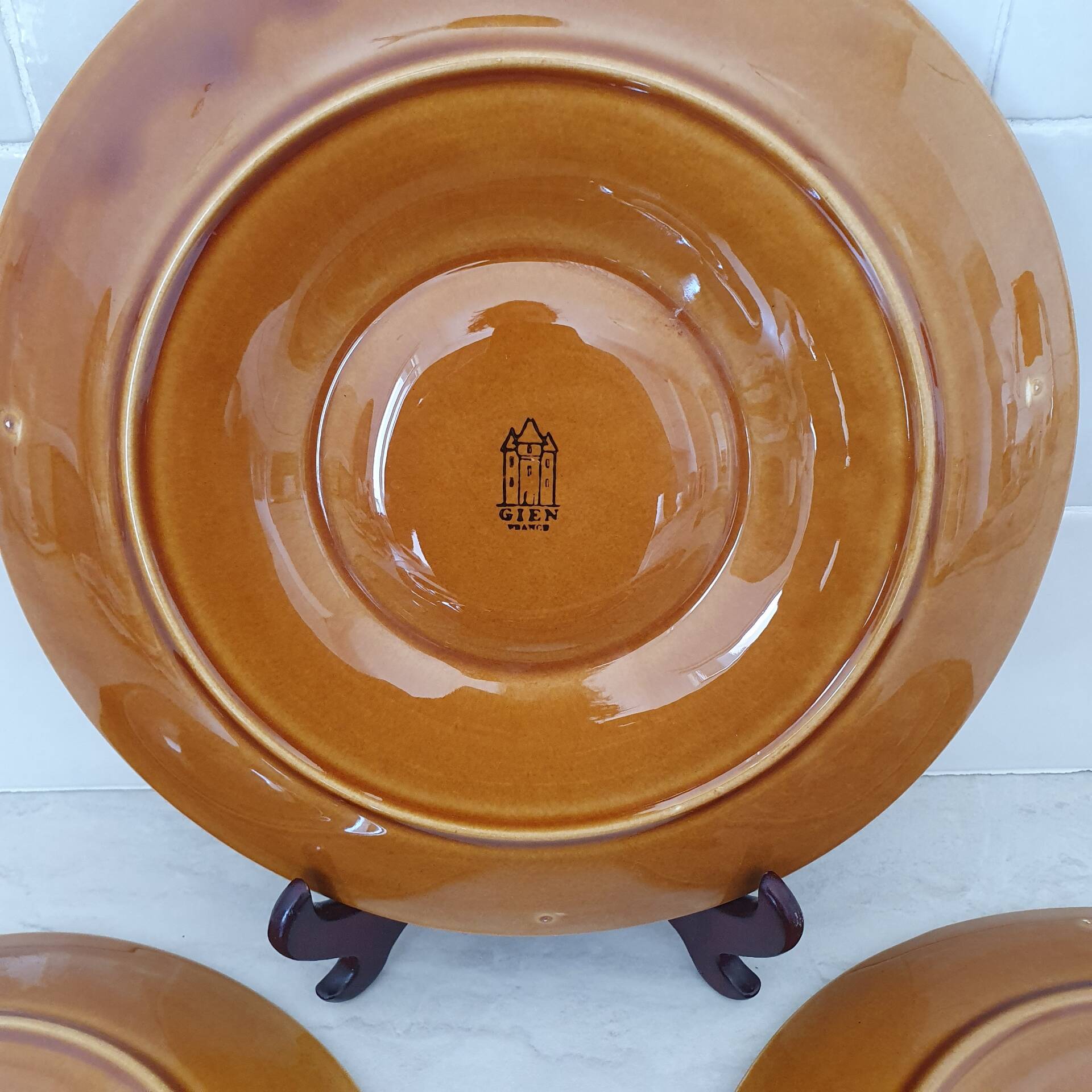 Compartment plates Faiencerie de Gien / artichoke / Barbotine