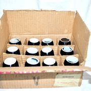 12 glasses in black and yellow ceramic