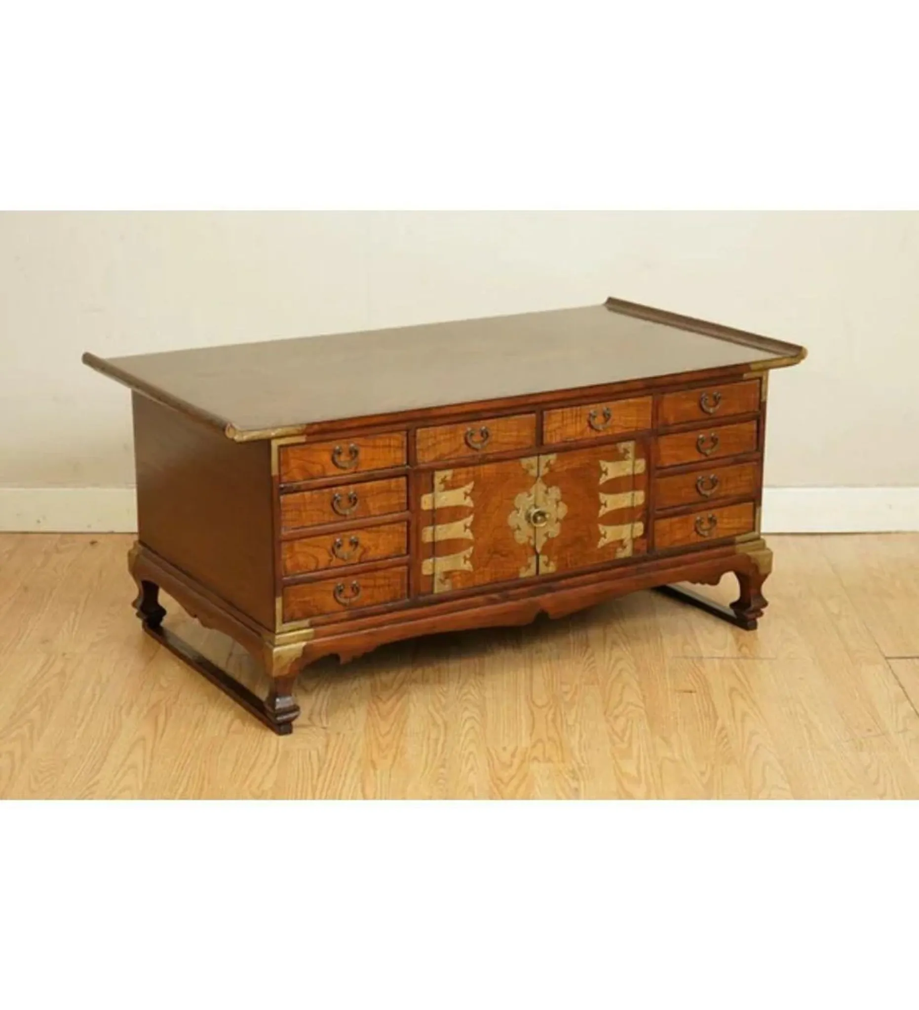 Coffee Table in Elm with Drawers, Korea, Late 19th Century