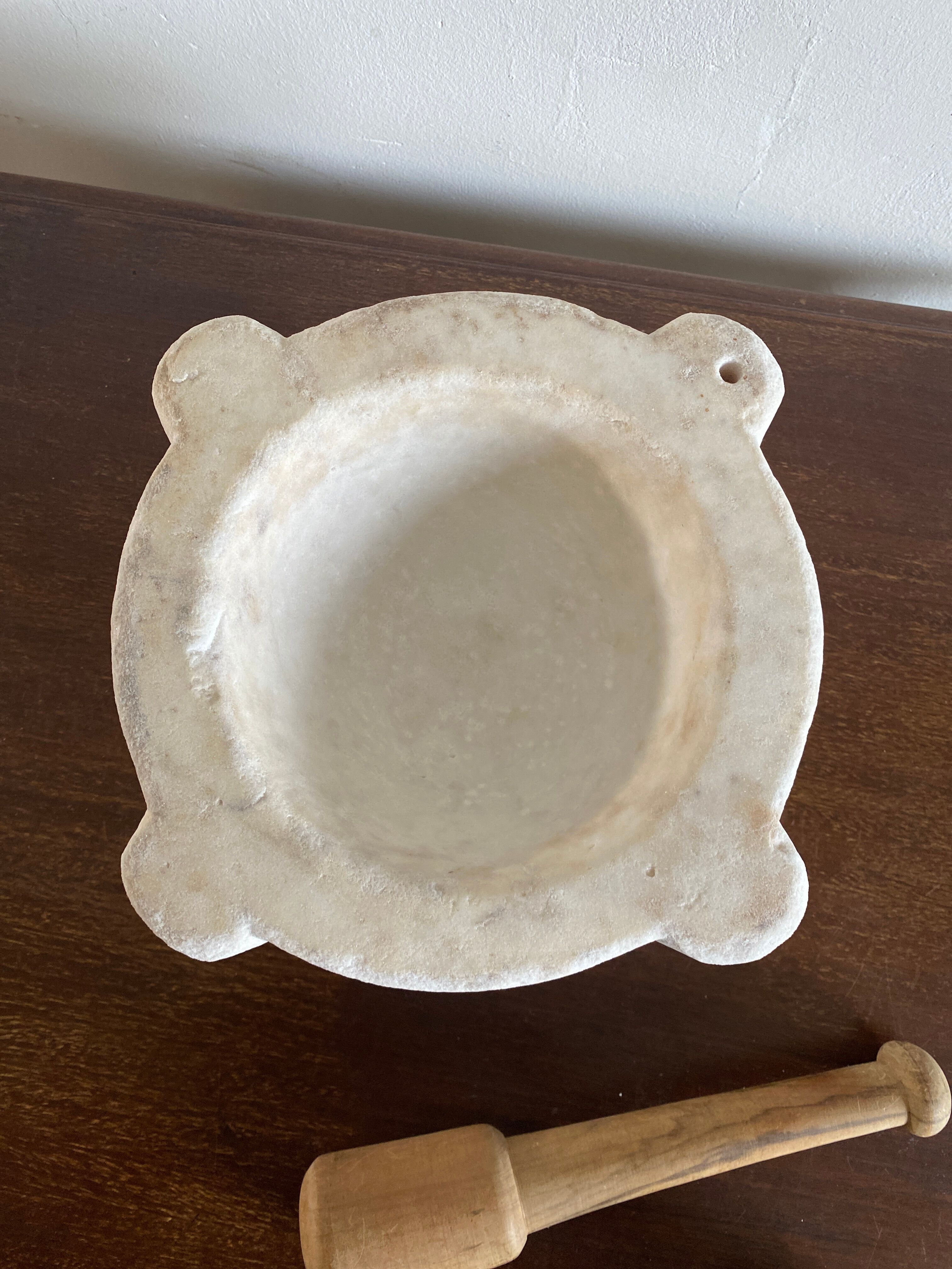 Marble mortar with his pestle