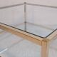 Italian 1970'S coffee table in brass and glass with 2 trays