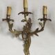 Magnificent Pair of French Antique Bronze Three-Light Acanthus Wall Sconces