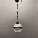 Crystal Beaded Bronze Light Pendant 1950’s