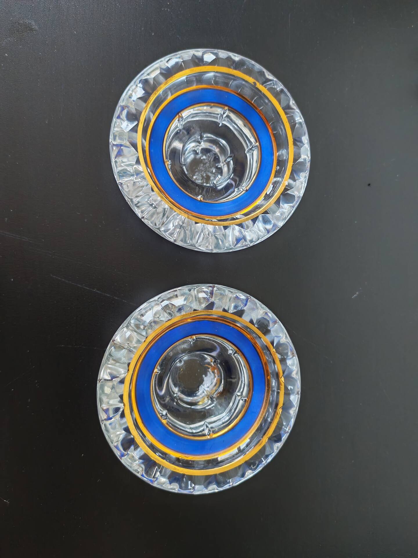 Pair of crystal candle holders, Cristal d'Arques model J. Durand 1980.