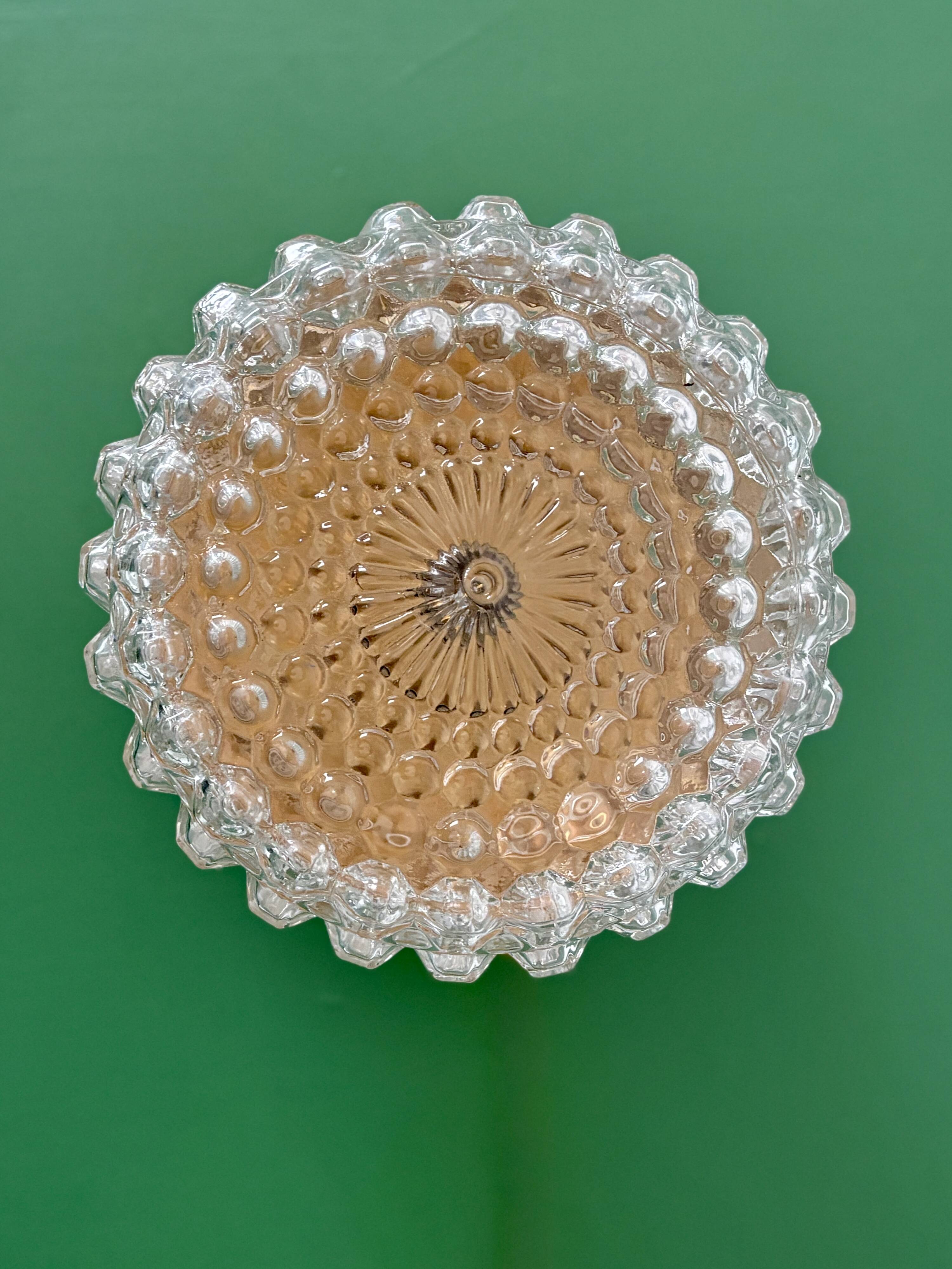 Vintage moulded glass wall or ceiling light globe