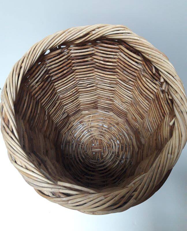 High basket 55cm round rattan old