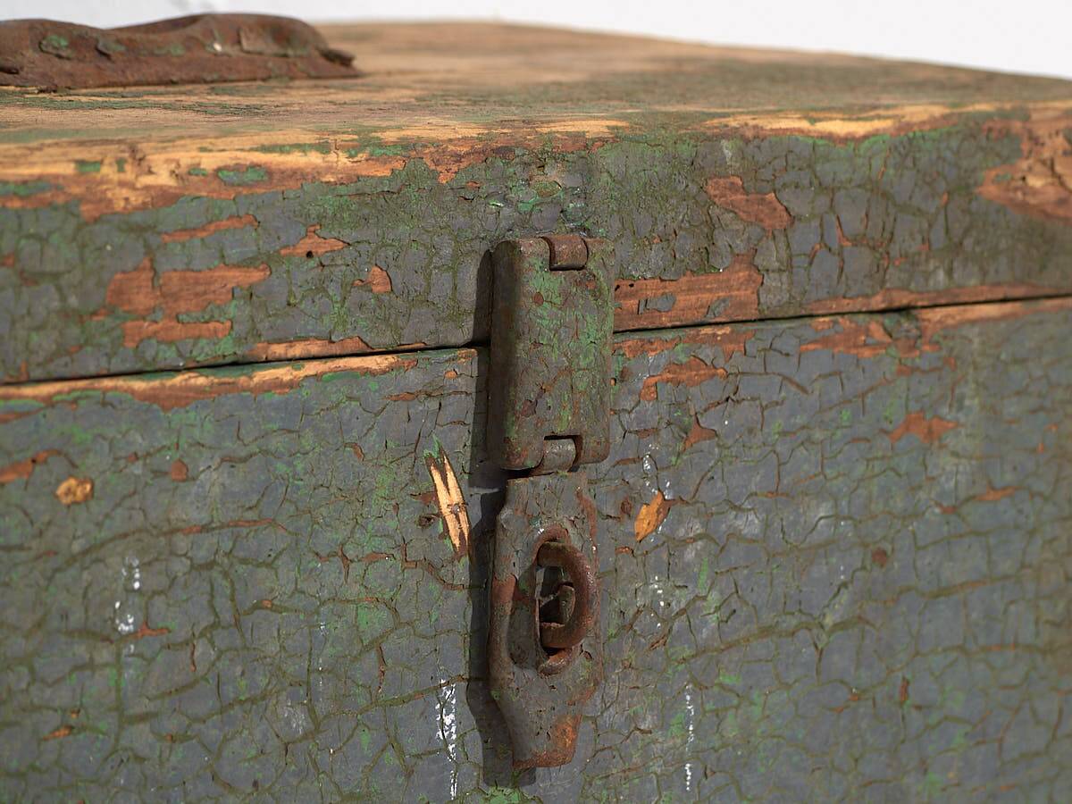 Antique military chest with green patina (c.1910) #67