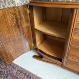 Buffet sideboard solid wood marble stone