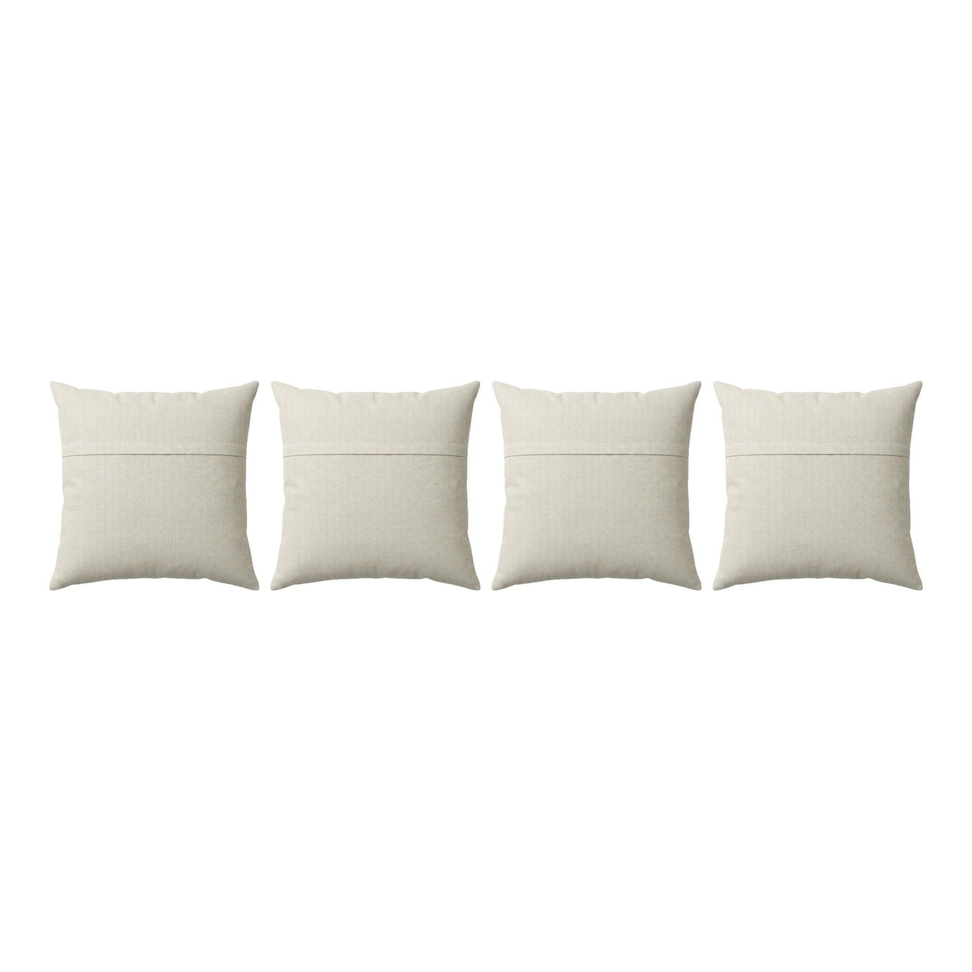 Lot de 4 housses de coussin brodées vintage 55x60 cm