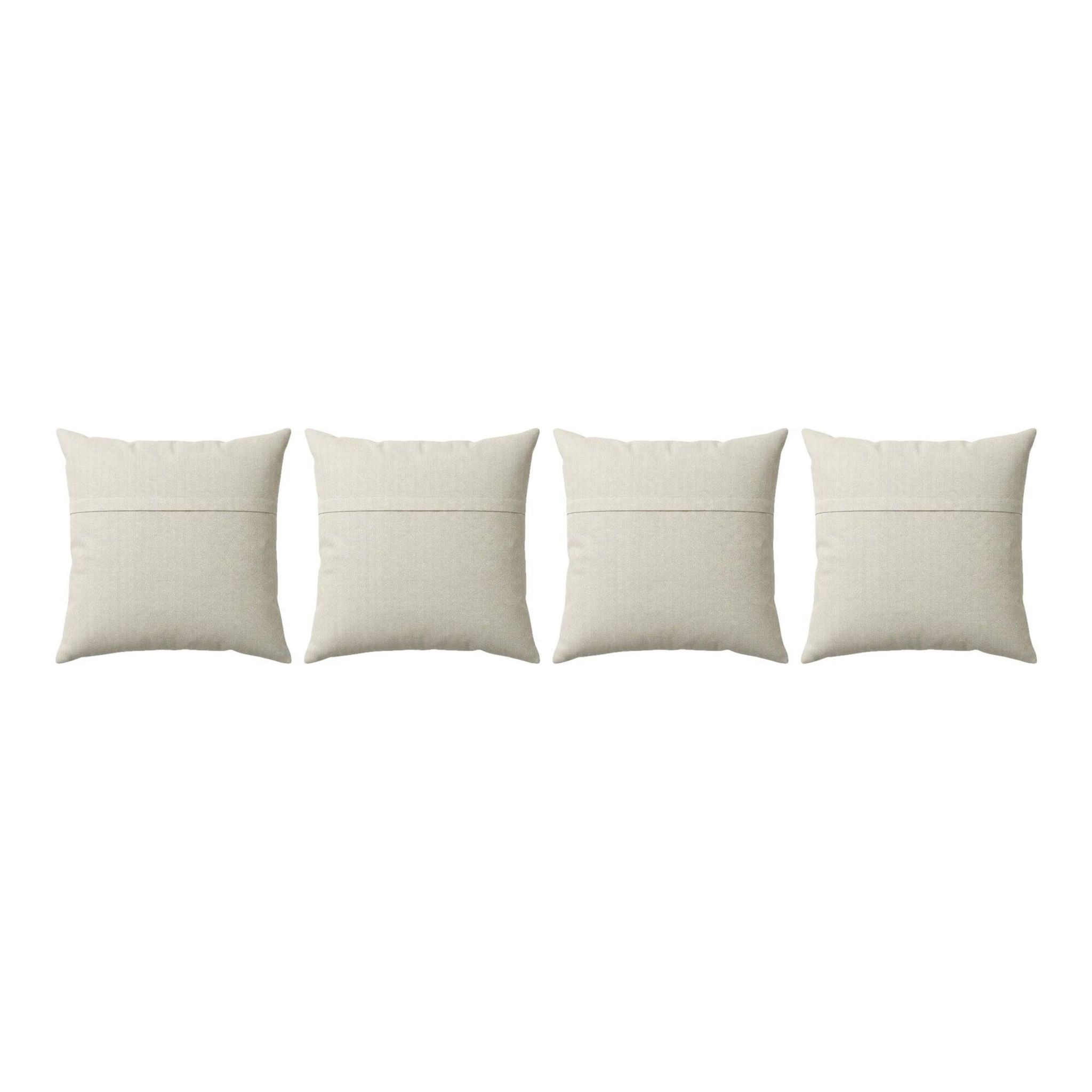Lot de 4 housses de coussin brodées vintage 55x60 cm