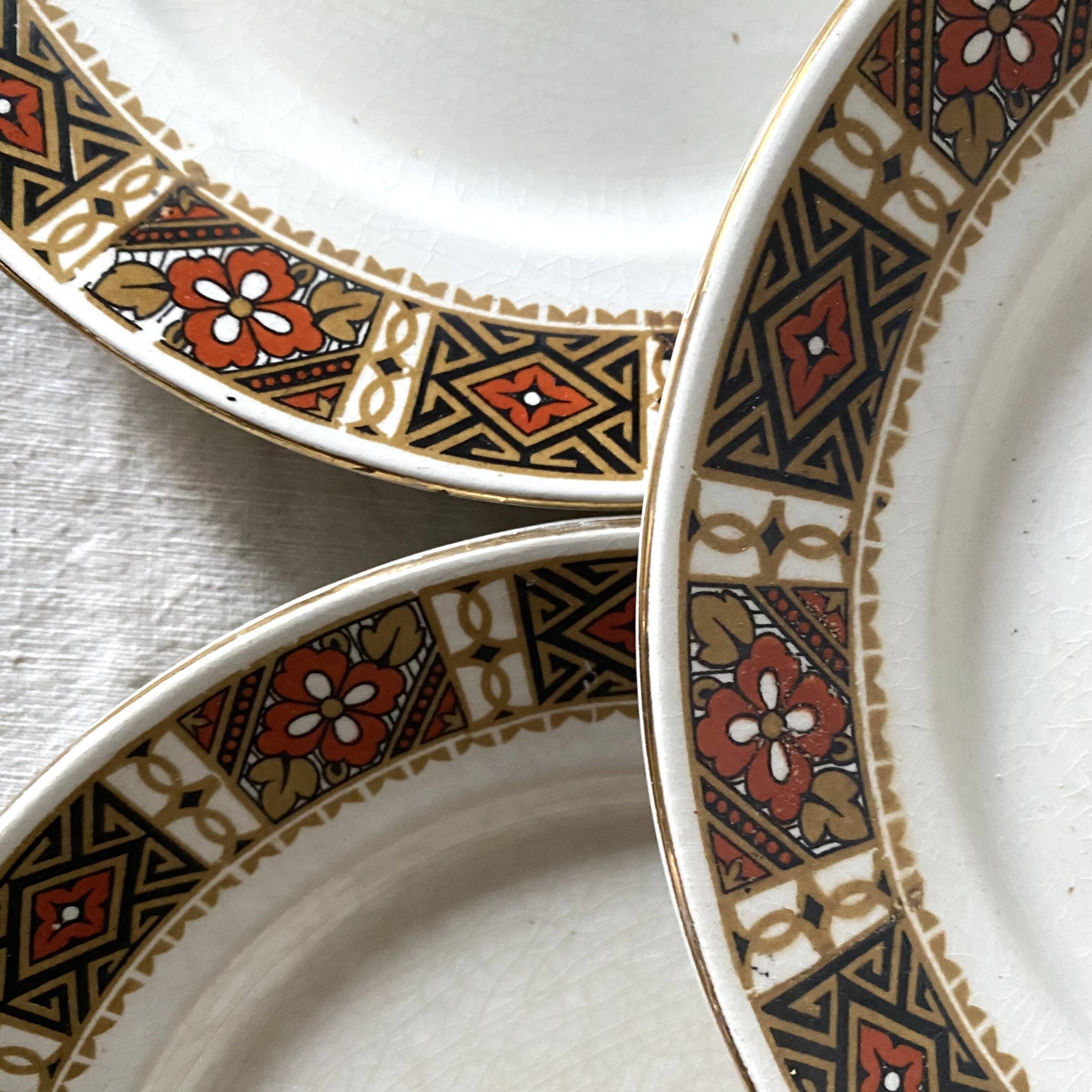 Luneville dessert plates with ethnic decor