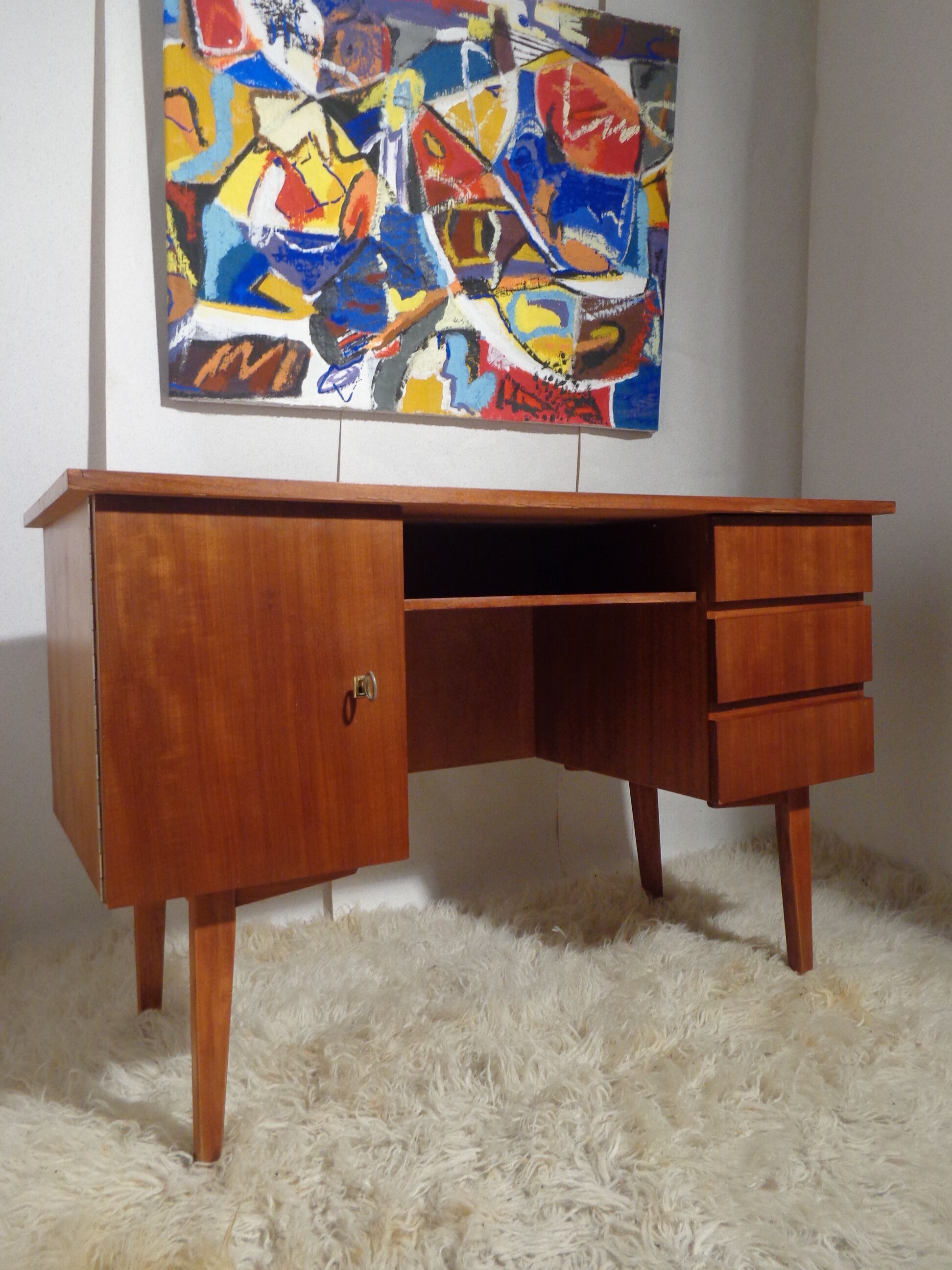 Bureau vintage des années 60 teck
