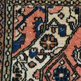 5x7 Wool Vintage Oushak Area Rug, Samon & Navy Blue Persian Rug, 142x209 Cm