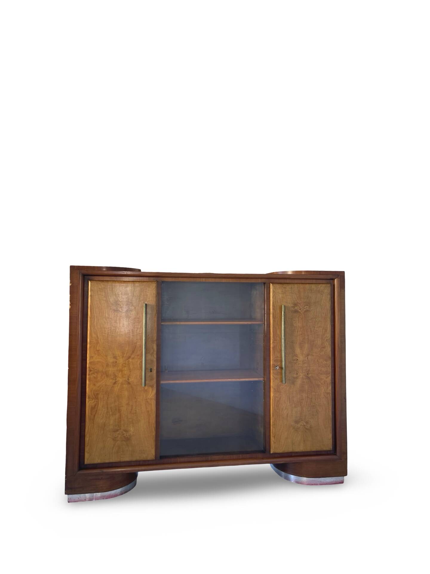 Striking Art Deco birch wood sideboard