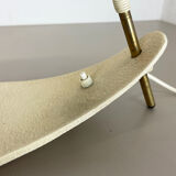 Modernist kalmar sytle Bauhaus beige metal and brass desk light, Austria, 1950s
