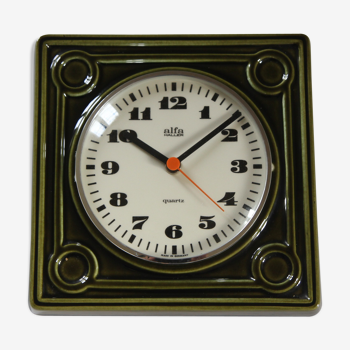 Horloge en céramique des années 1970 - 22 x 22