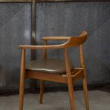 Chaise Arne Wahl Iversen ST-750 en orme, années 1960, Danemark