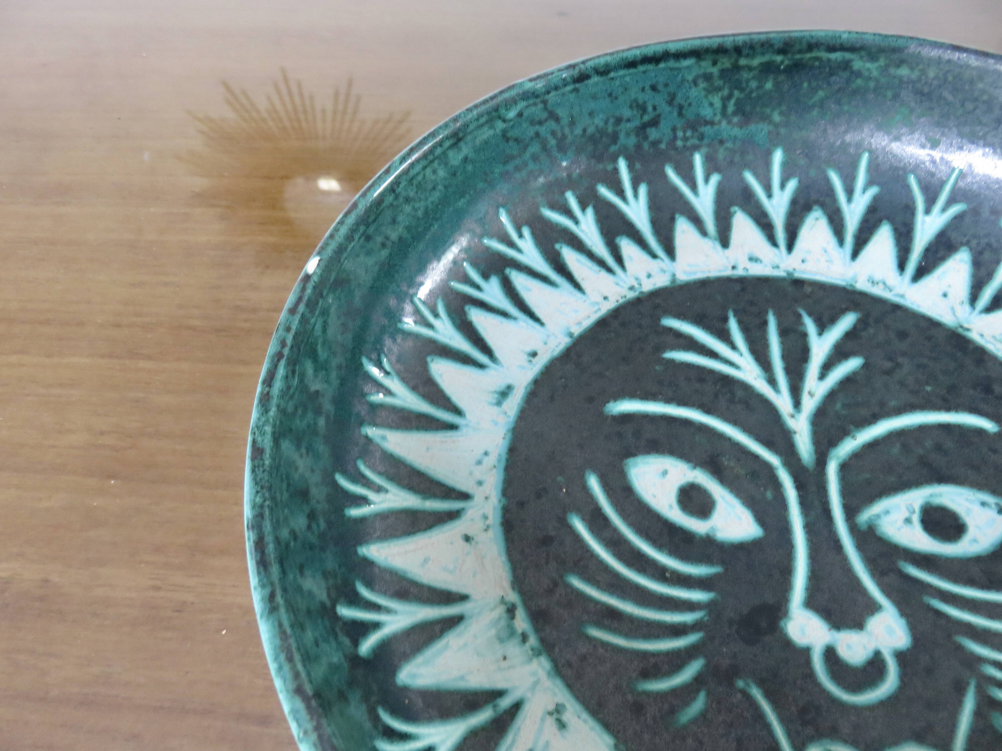 Ceramic zoomorphic decoration signed Charles Voltz, Vallauris, large empty pocket, 50s and 60s