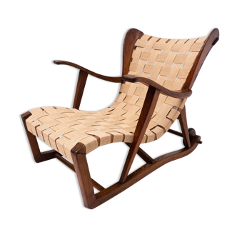 Fauteuil en bois moderne du milieu du siècle