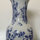 Large antique Delft blue and white porcelain vase signed