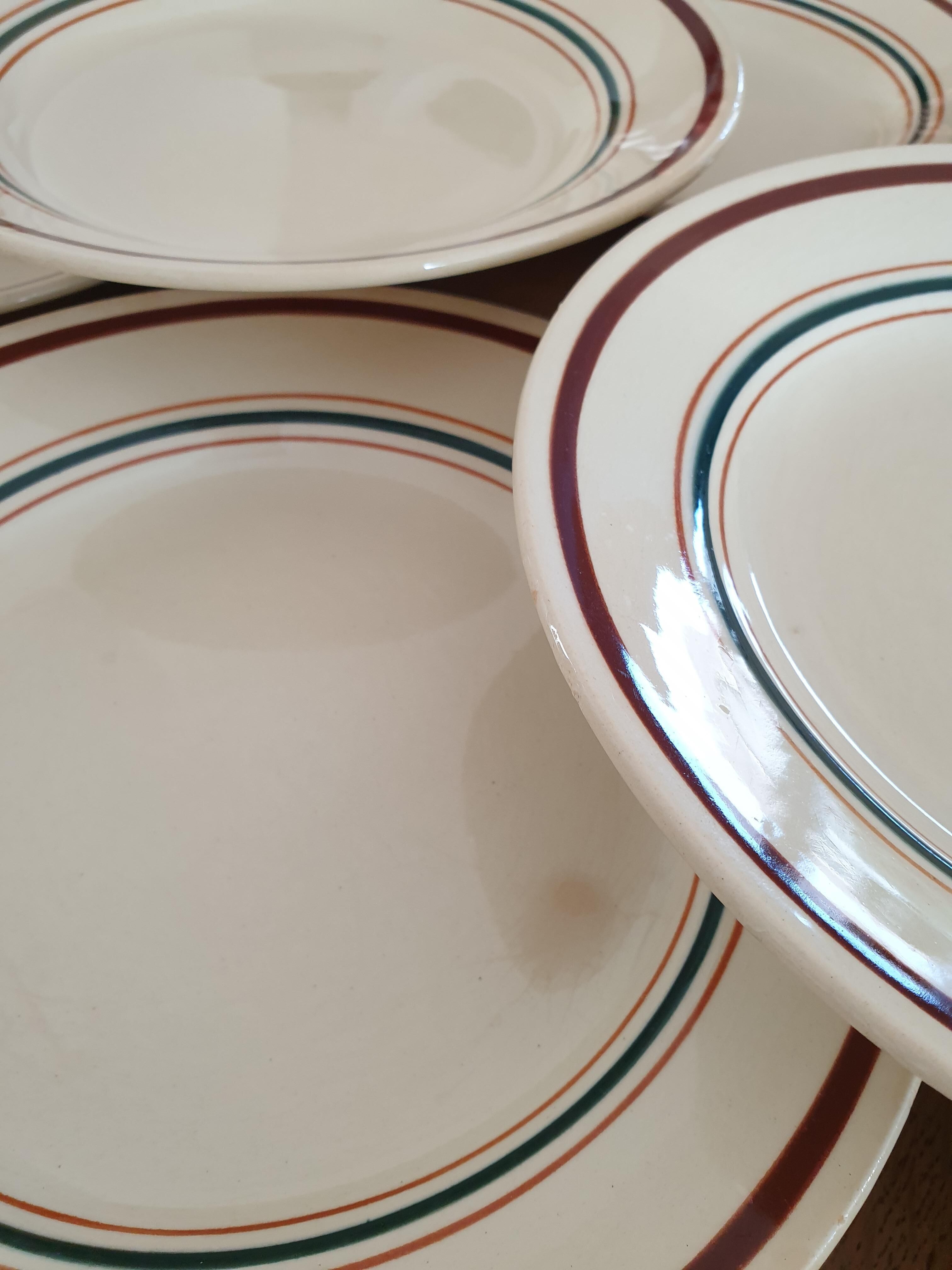 Set of 6 gien faience plates