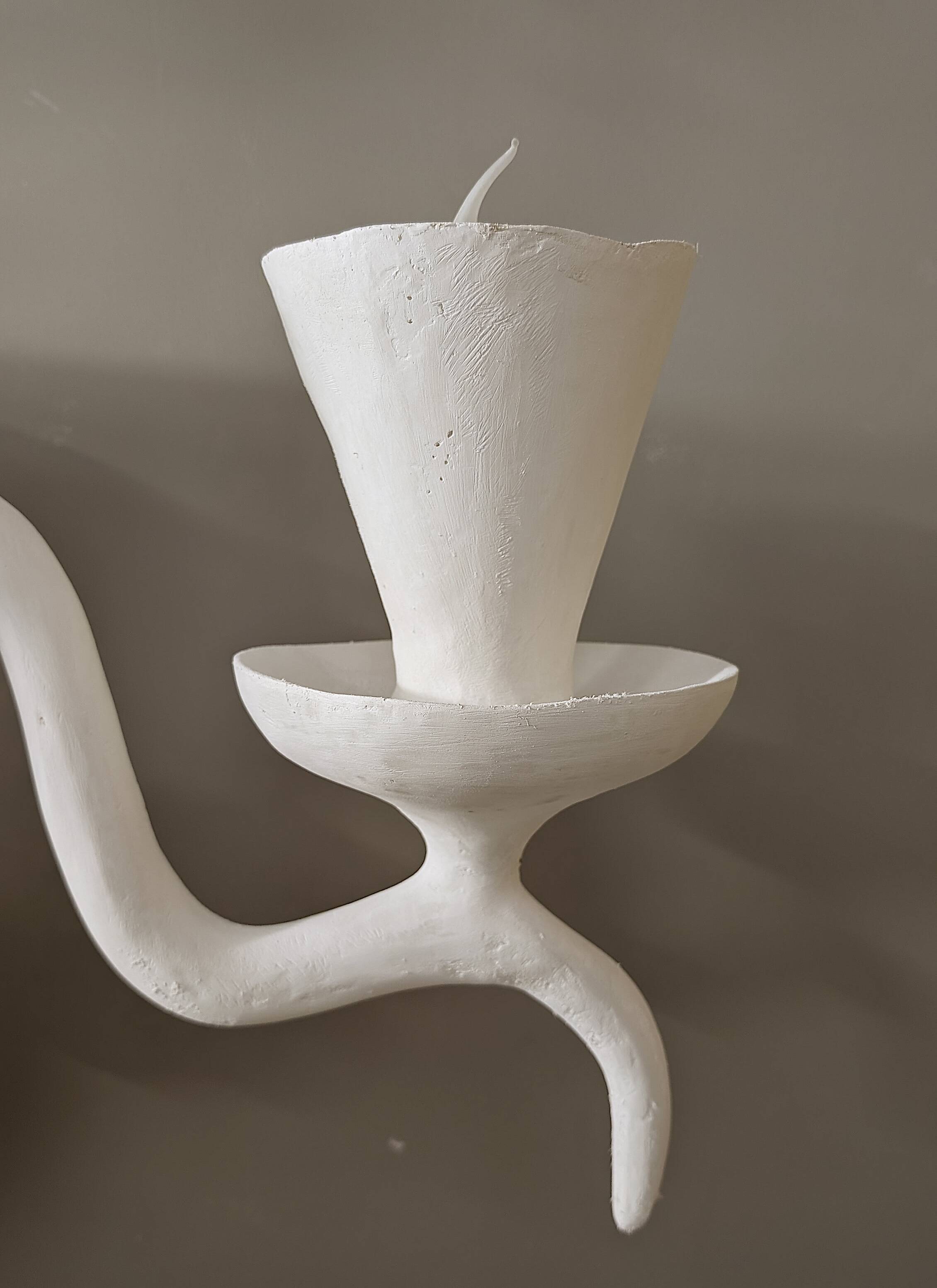 Lampe sculpture en plâtre