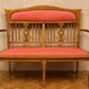 Art Nouveau bench in fruitwood with marquetry
