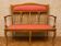 Art Nouveau bench in fruitwood with marquetry