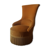 Fauteuil crapaud à franges doré