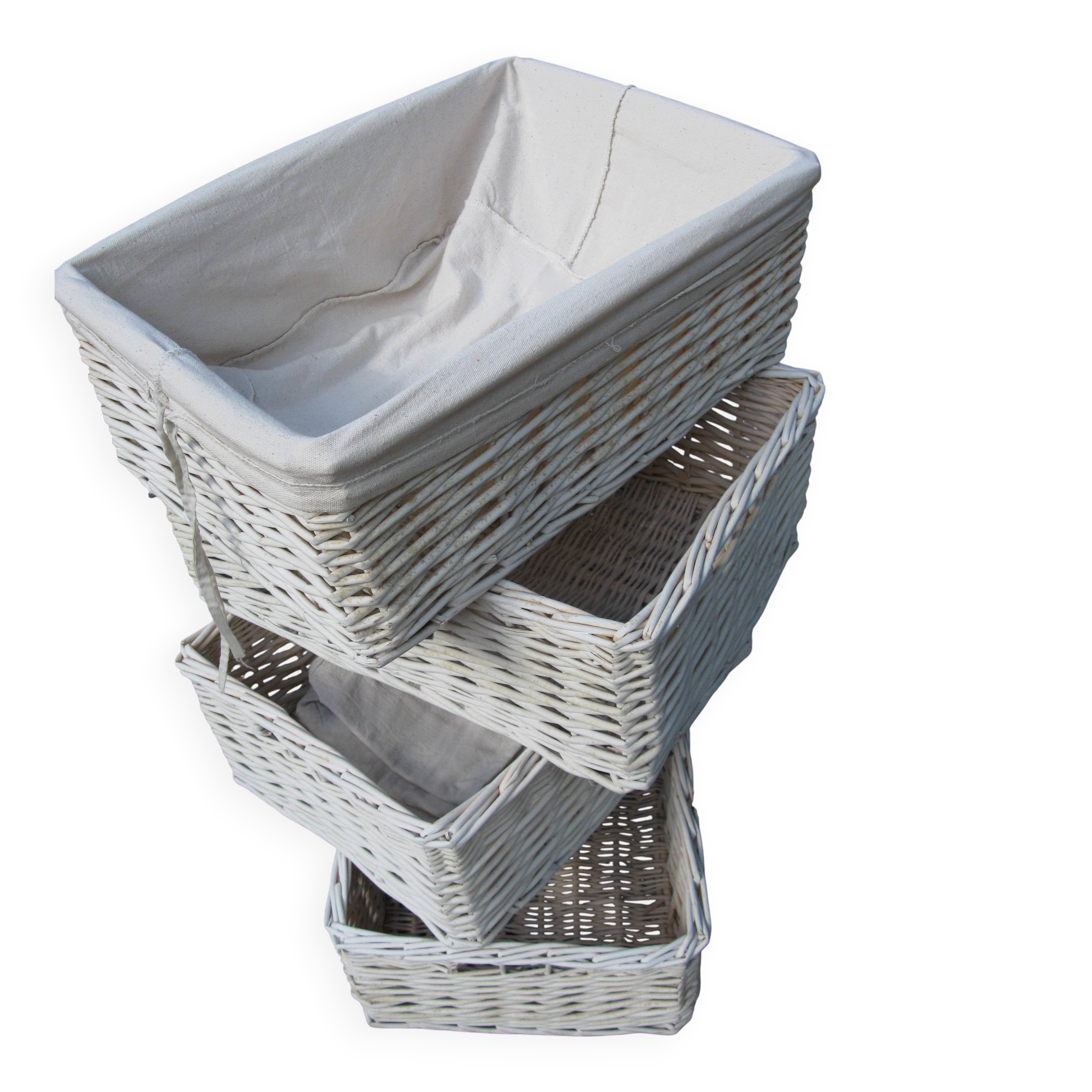 set of 4 large wicker baskets