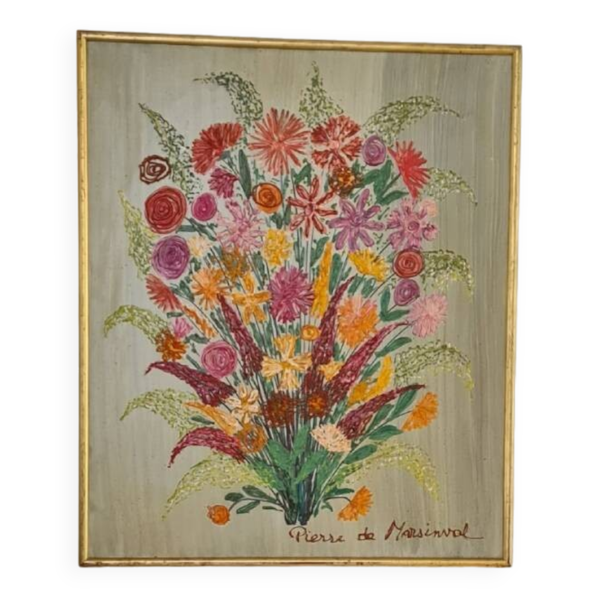 Oil on burlap and frame