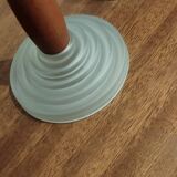 Glass and wood candle holders
