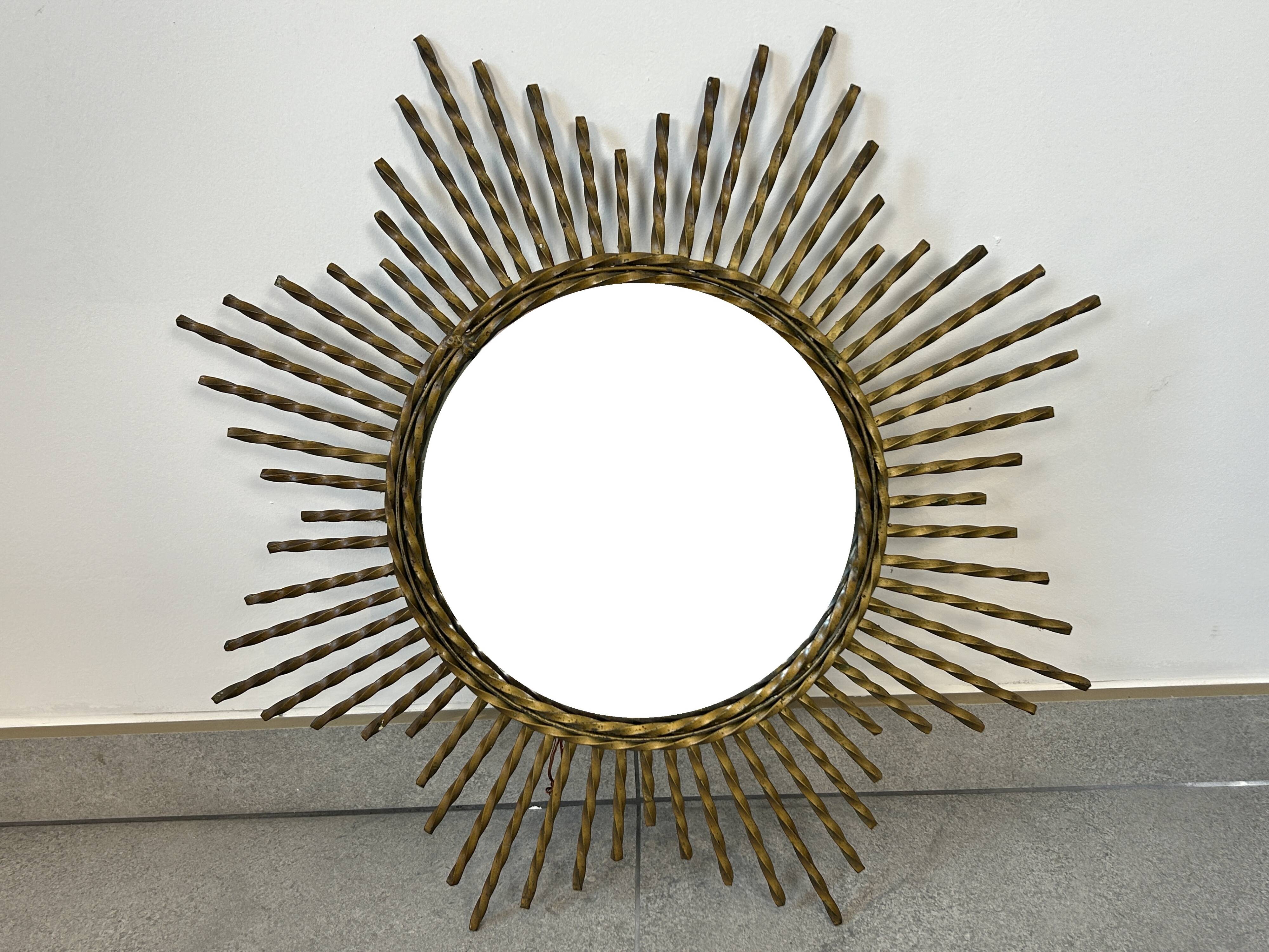 Wrought iron sun mirror