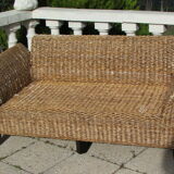 Bench in braided banana leaves
