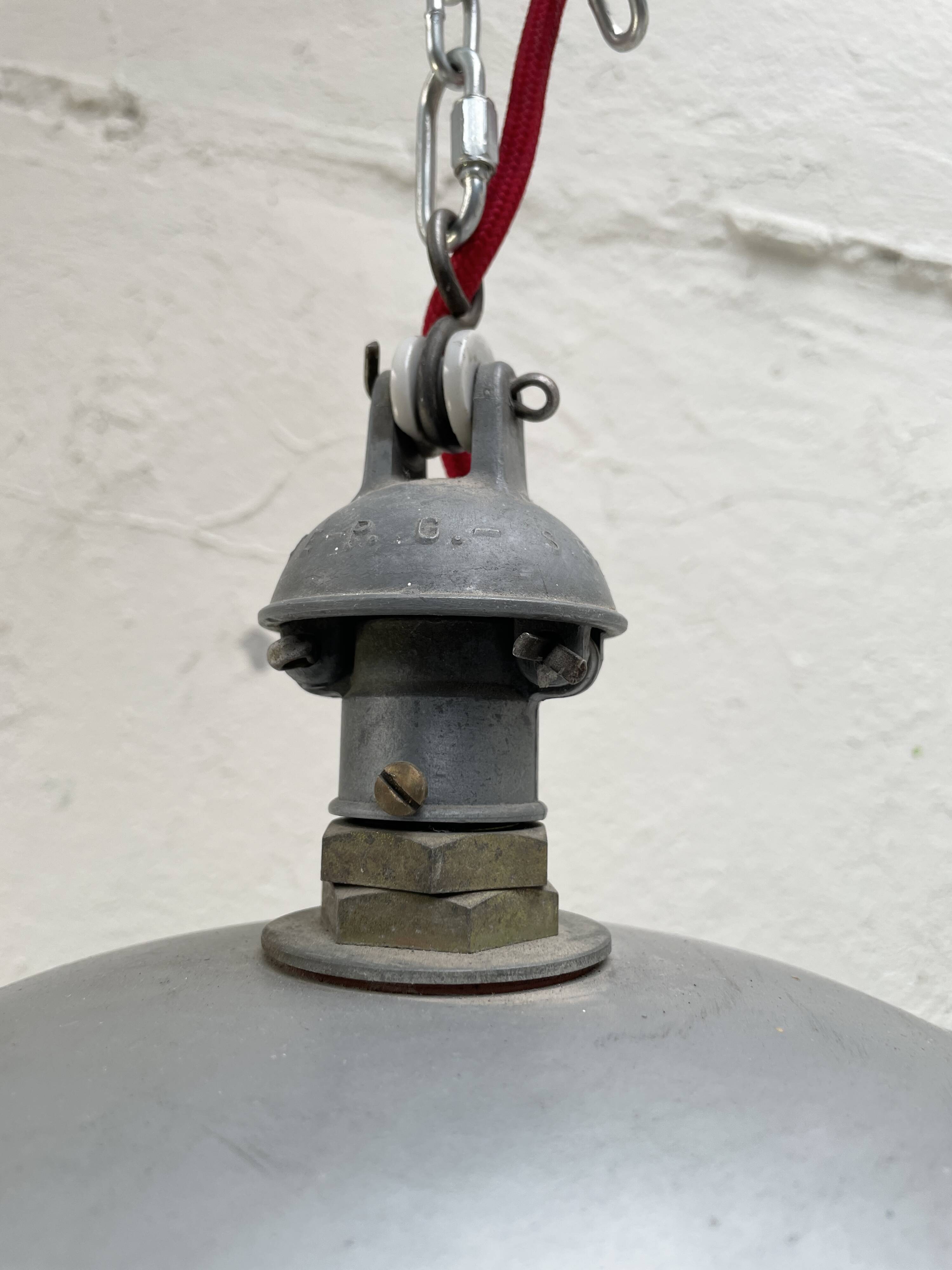 Pair of industrial lamps.