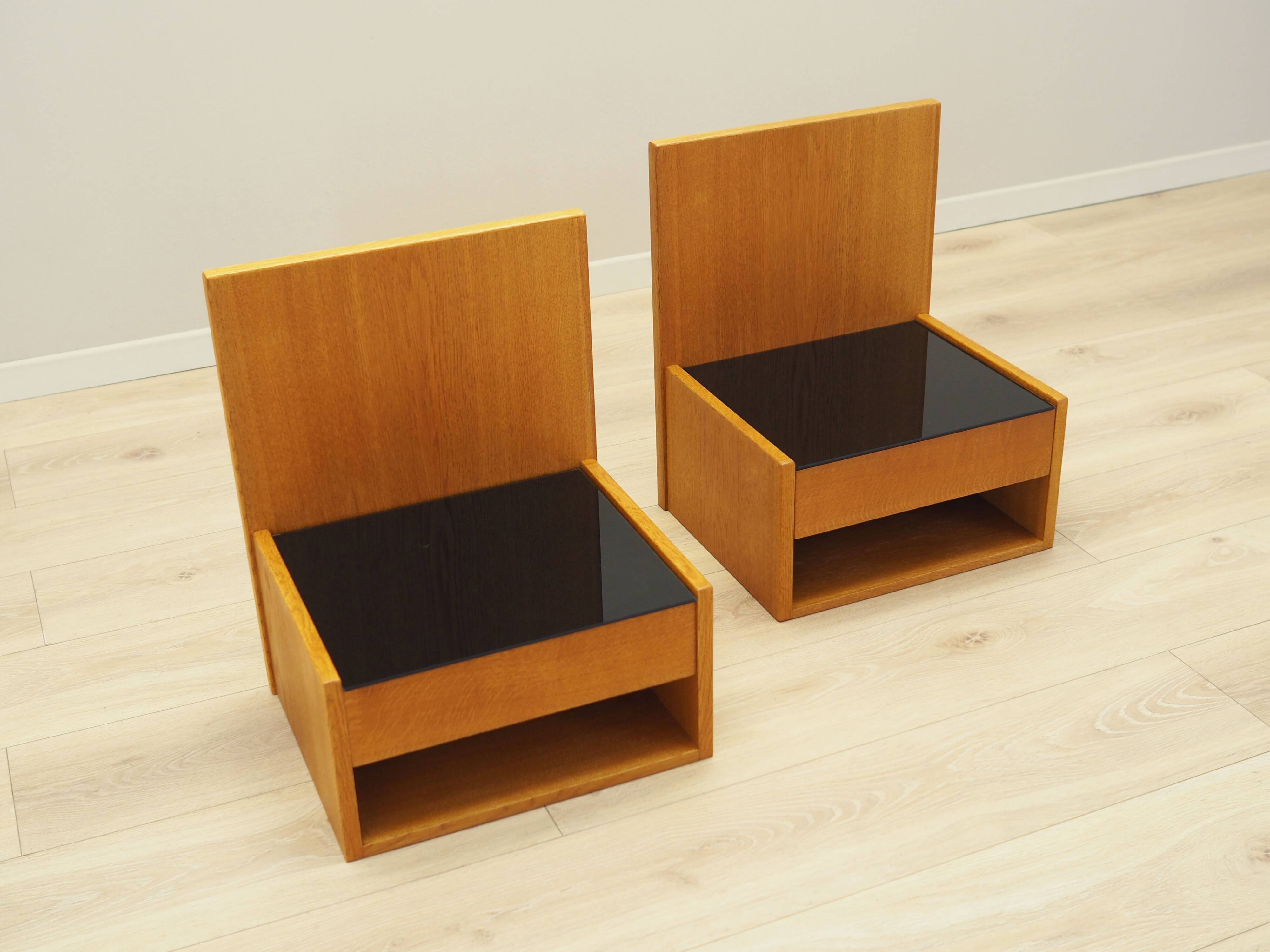 Set of hanging bedside cabinets, Danish design, 1960s, designer: Hans J. We