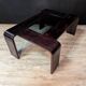 Vintage rosewood and smoked glass coffee table from the 1980s