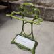 Art Nouveau umbrella stand in green enamelled cast iron