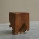 Table d'appoint sculpturale en bois d'orme massif 1970s