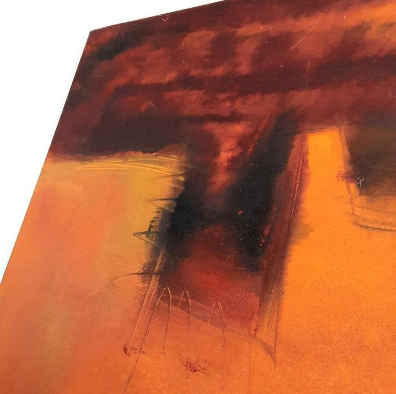 Dário Bosa abstract diptych (orange/red) signed / canvas Brasilian art