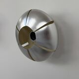 Pair of vintage wall lights, brushed aluminium, France, 1970.