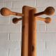Brutalist, solid pine wood  standing coat rack